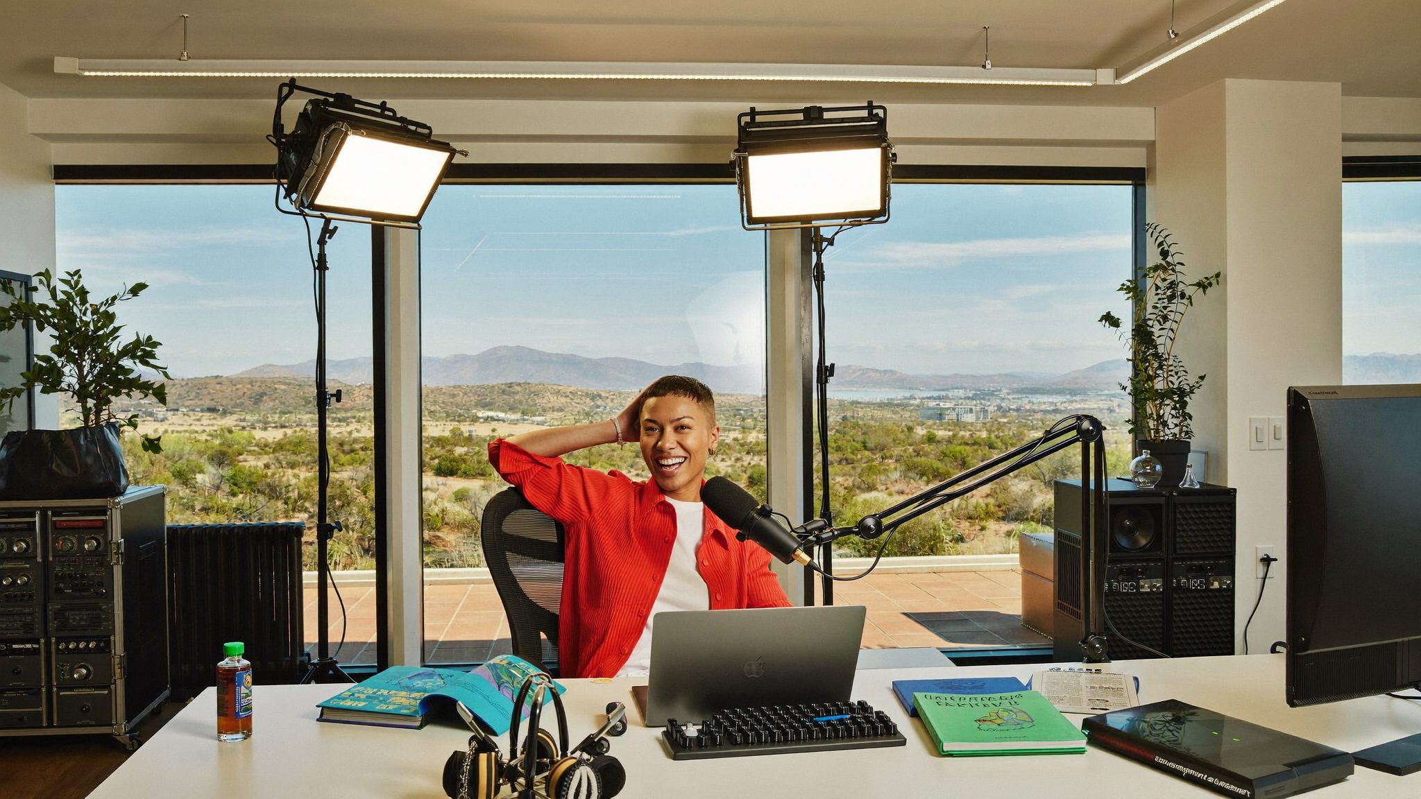 Kimberley broadcast studio interior at Halvorial